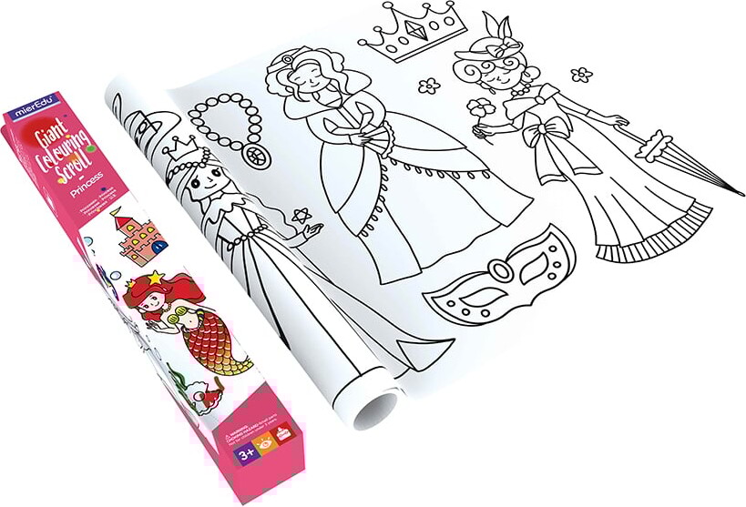mierEdu - Kæmpe banner til farvelægning - Prinsesser - Fra 3 år