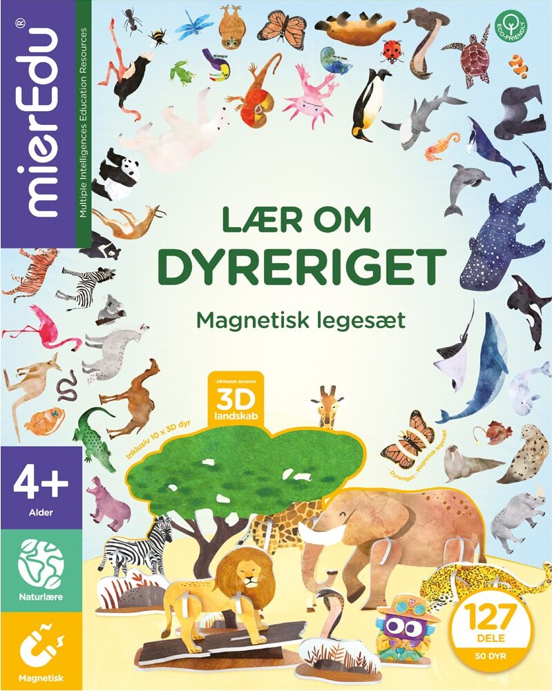 Billede af Magnetisk Legetøj - Lær Om Dyreriget - 127 Dele - Mieredu hos Gucca.dk