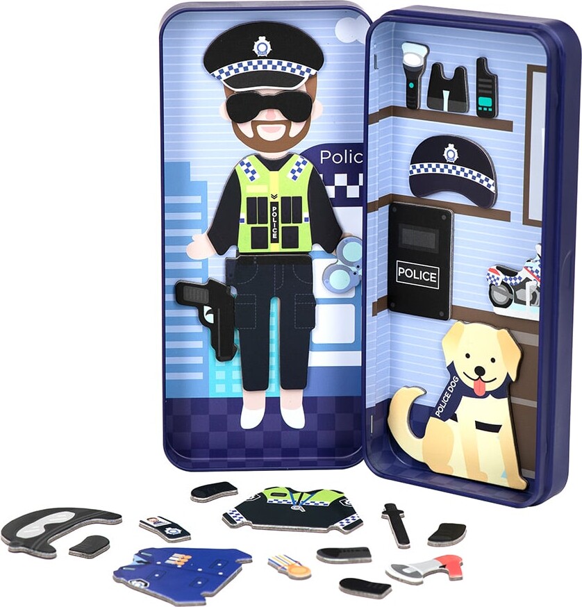 Magnetisk Påklædningsdukke - Politibetjent - Mieredu