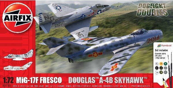 Se Airfix - Mig-17f Fresco + Douglas A-4b Fly Byggesæt - Dogfight Doubles - 1:72 - A50185 hos Gucca.dk