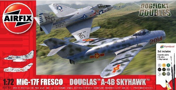 Airfix - Mig-17f Fresco + Douglas A-4b Fly Byggesæt - Dogfight Doubles - 1:72 - A50185