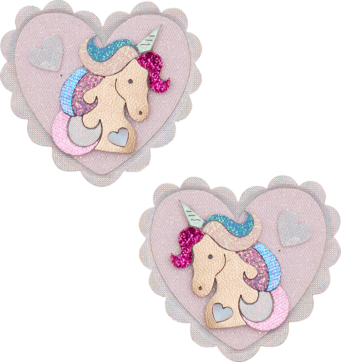 Mimi & Lula - 2 Hårclips - Large Unicorn Heart