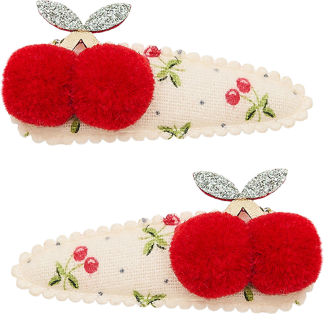 Mimi & Lula - 2 Hårspænder - Pom Pom Cherries Mon Cheri