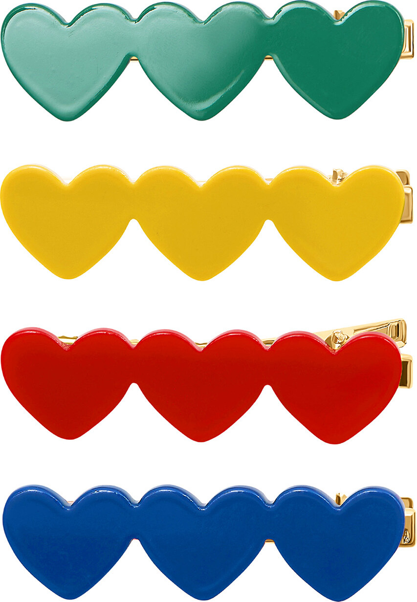 Mimi & Lula - 4 Hårclips - Acetate Heartbeam