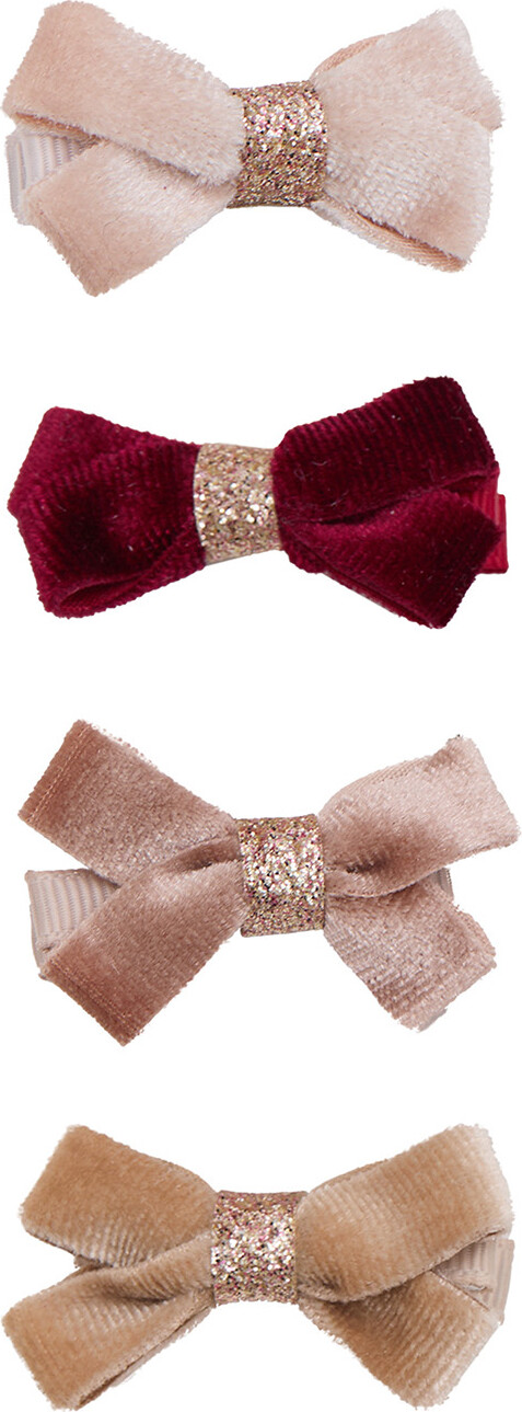 Mimi & Lula - 4 Hårclips - Glitter Velvet Bow