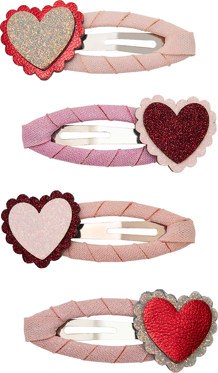 Mimi & Lula Hårspænder - 4-pak - Scalloped Heart Valentines