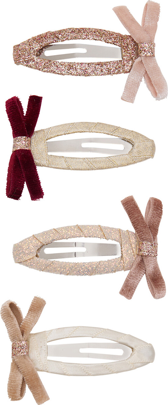 Mimi & Lula - 4 Hårspænder - Skinny Velvet Bow