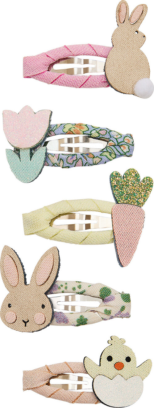 Mimi & Lula - 5 Hårspænder - Mini Bunny And Chic Easter