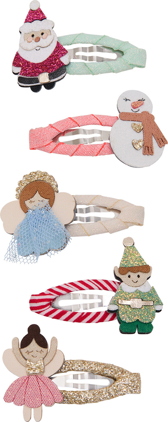 Mimi & Lula - 5 Hårspænder - Mini Cute Christmas Character