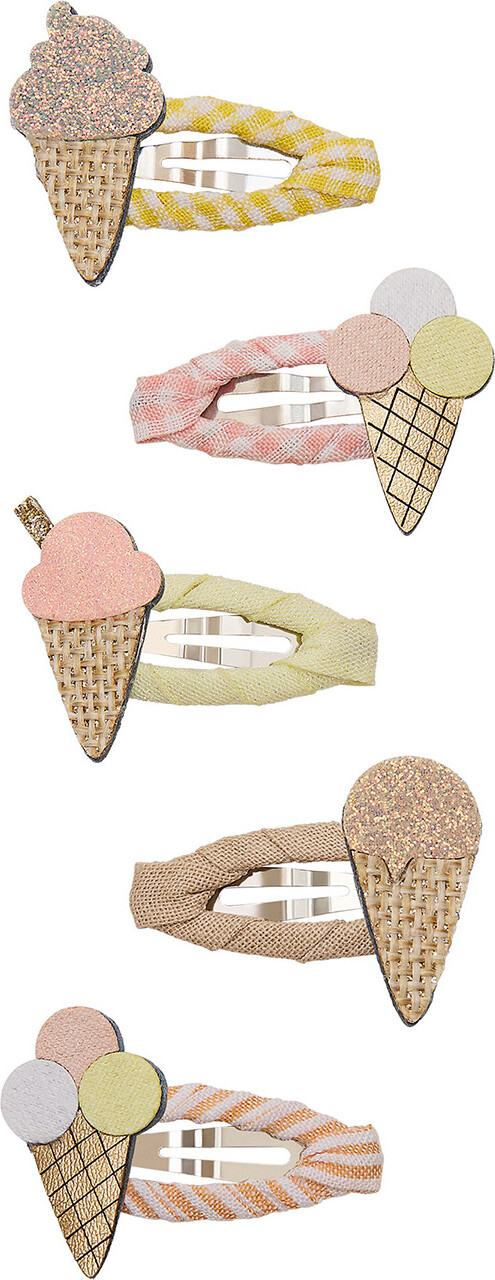 Mimi & Lula - 5 Hårspænder - Mini Ice Cream Peaches And Cream