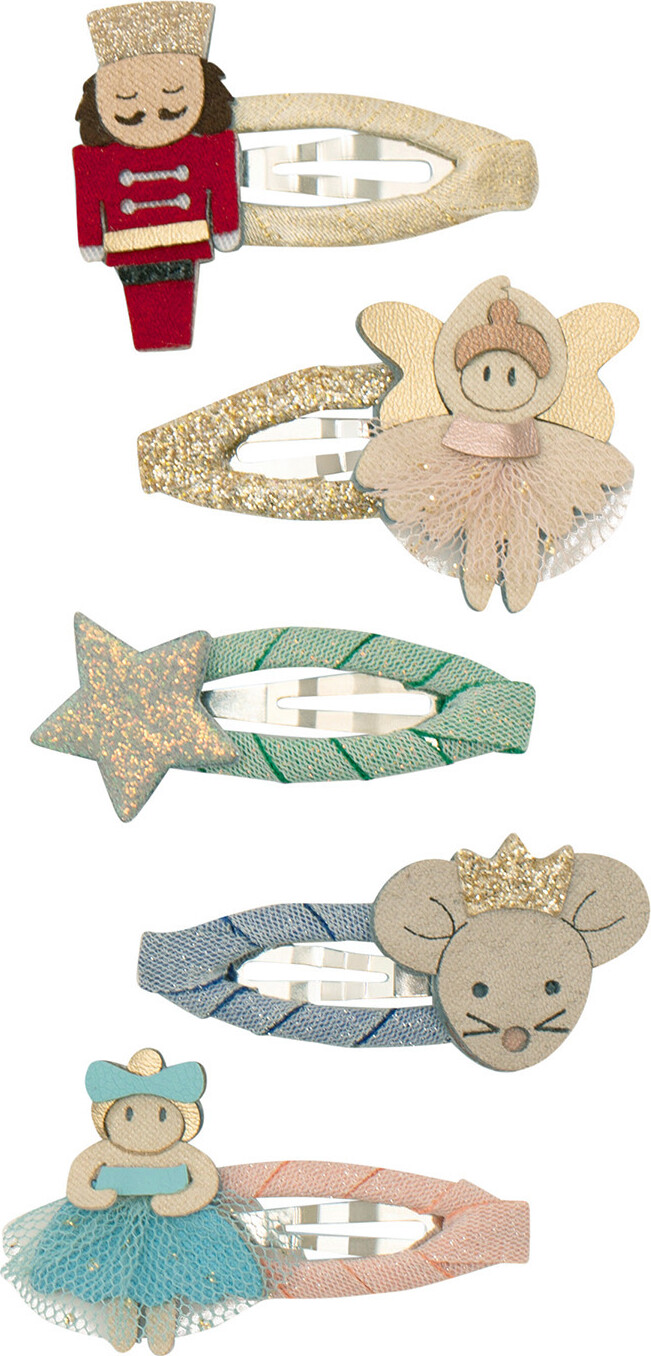 Mimi & Lula - 5 Hårspænder Til Børn - Mini Nutcracker Christmas