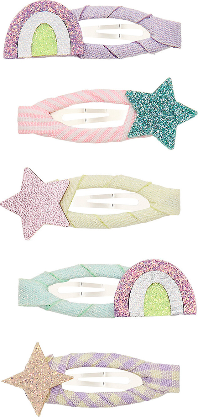 Mimi & Lula - 5 Hårspænder - Mini Rainbow And Star My Little Unicorn