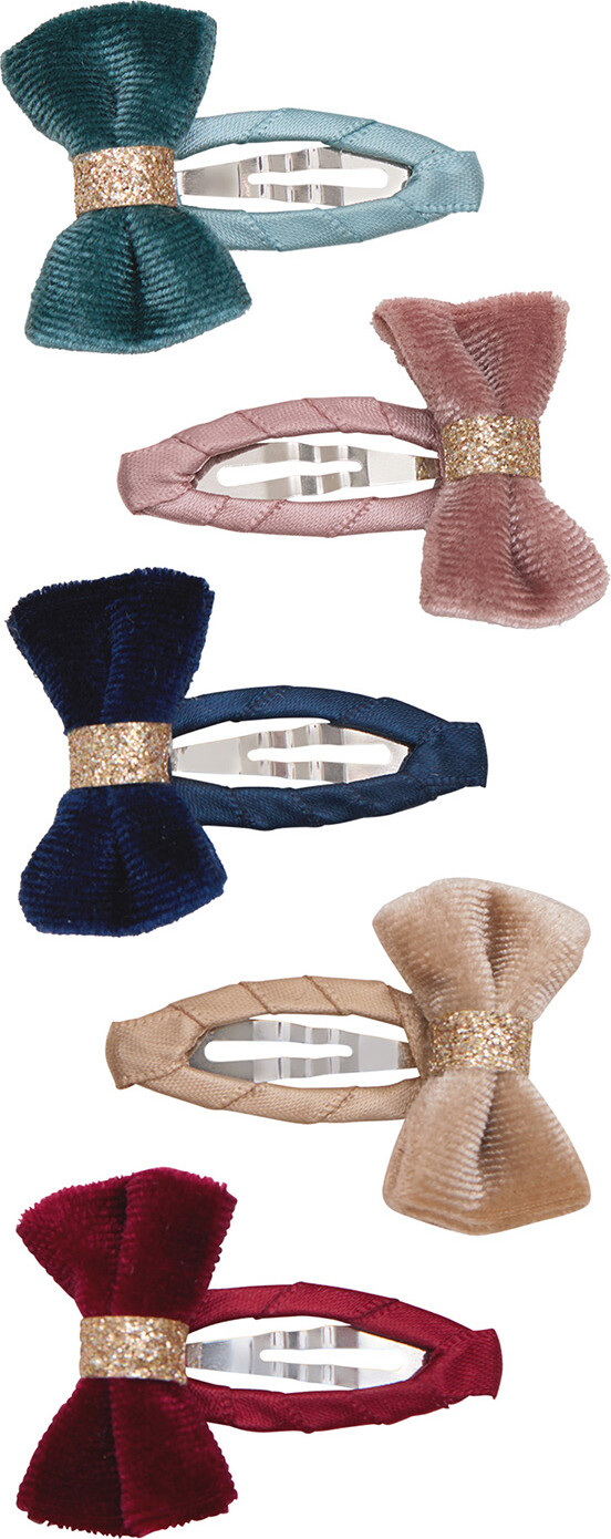 Mimi & Lula - 5 Hårspænder - Mini Tinkerbell Velvet Bow