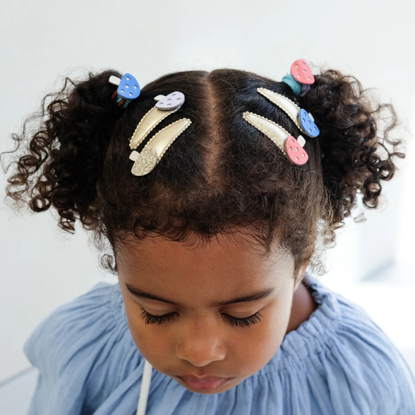 Mimi & Lula - 5 Hårspænder Til Børn - Mini Toadstool Mushroom Village