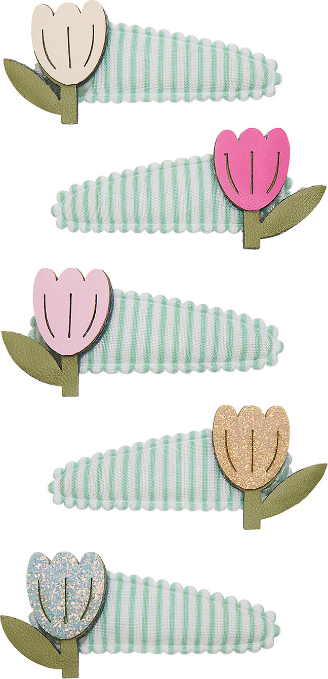 Mimi & Lula Hårspænder - 5-pak - Mini Tulip Stripe Bouquet