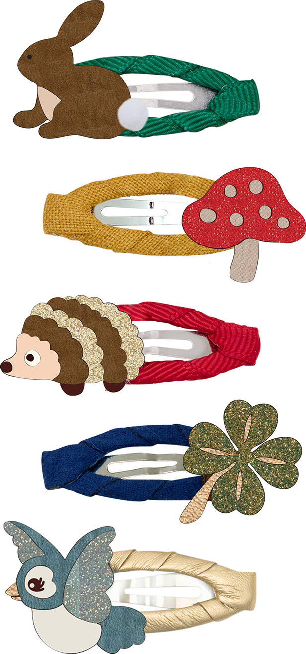 Mimi & Lula - 5 Hårspænder - Mini Woodland Pals