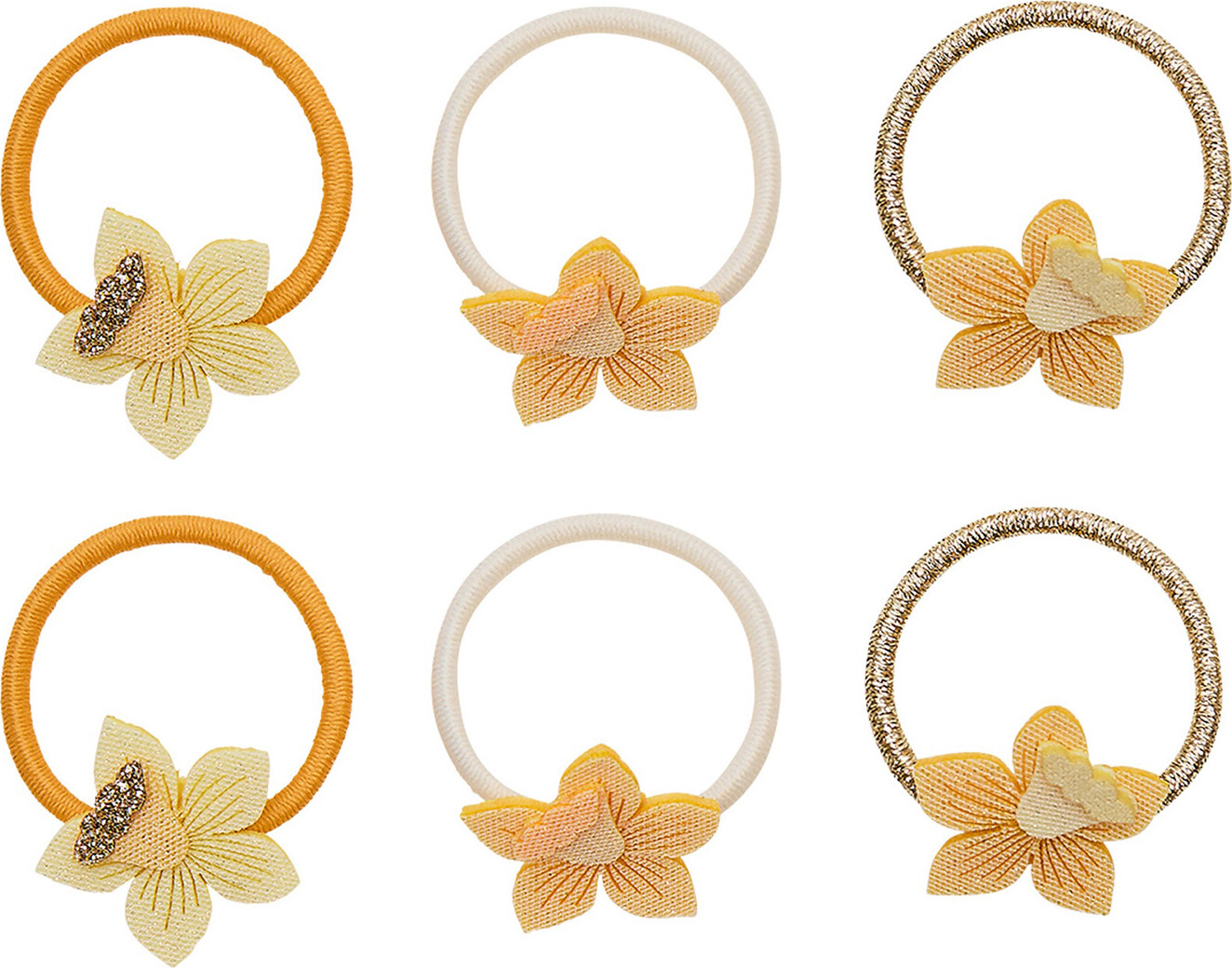 Mimi & Lula - 6 Hårelastikker - Mini Daffodil Spring On The Farm