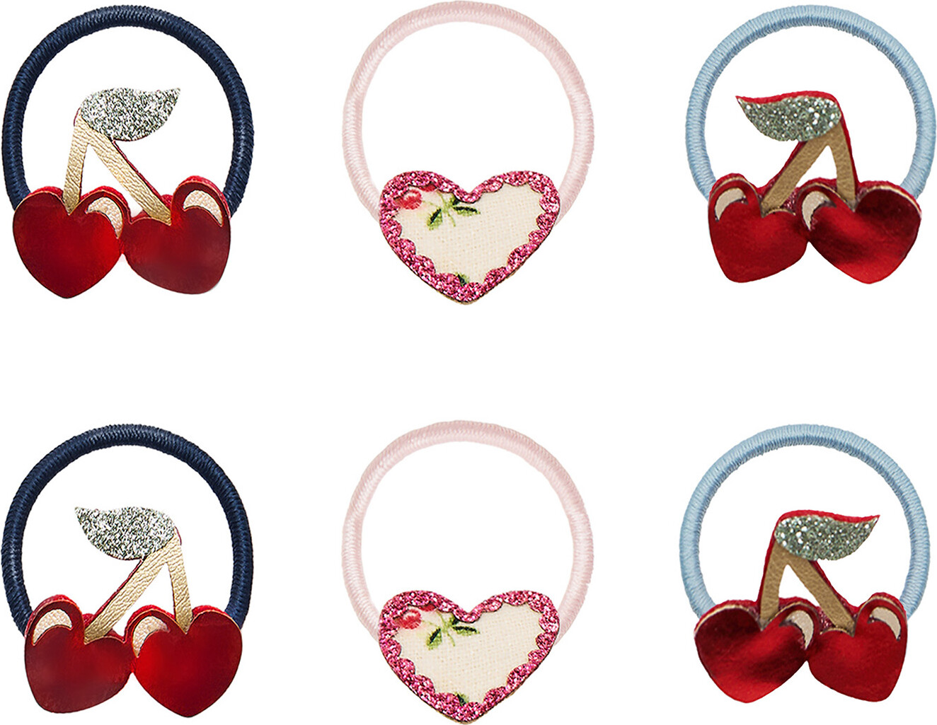 Mimi & Lula Hårelastikker - 6-pak - Mini Red Cherried Mon Cheri