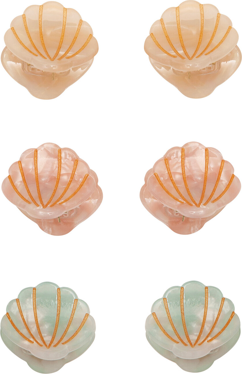 Mimi & Lula - 6 Hårklemmer - Mini Shell Ocean Pearl