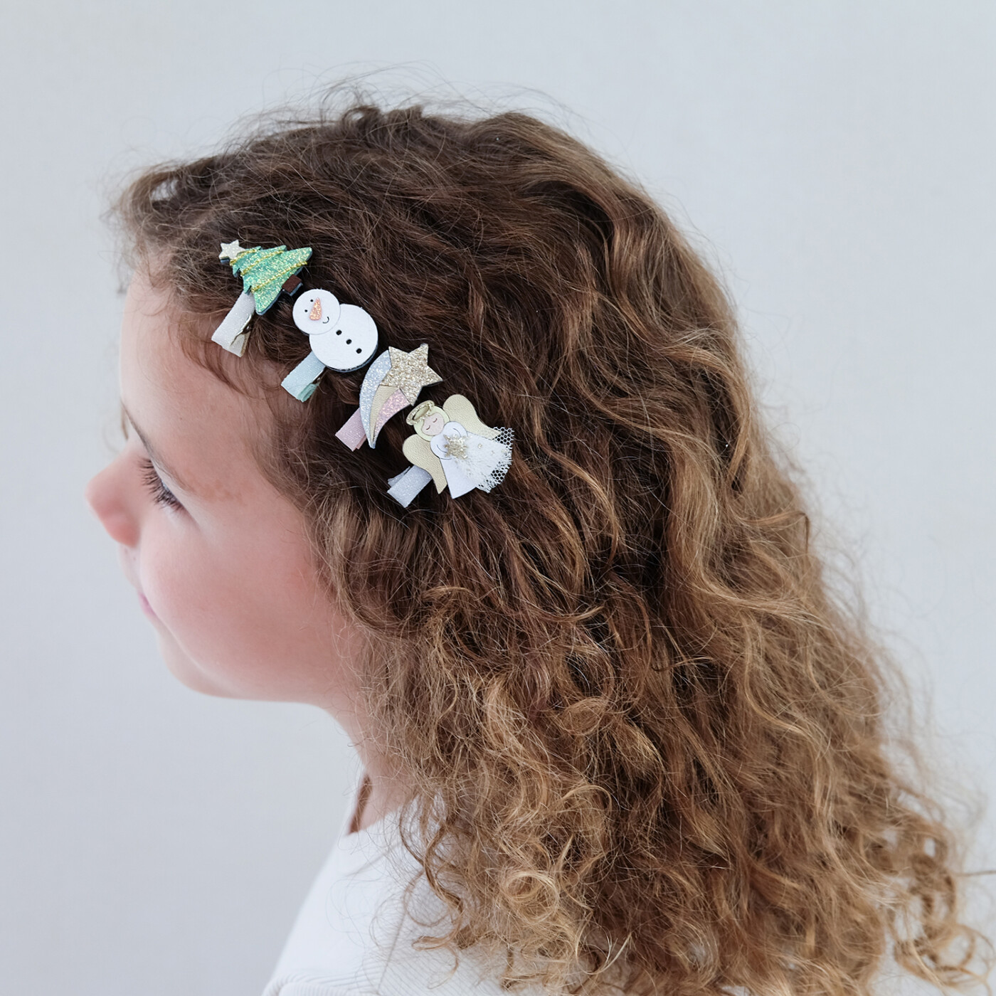 Mimi & Lula - 8 Hårclips Til Børn - Mini Angel Christmas
