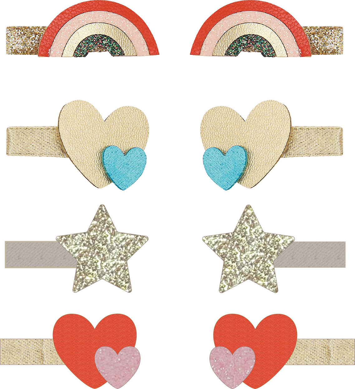 Mimi & Lula Hårspænder - 8-pak - Mini Rainbow Heartbeam