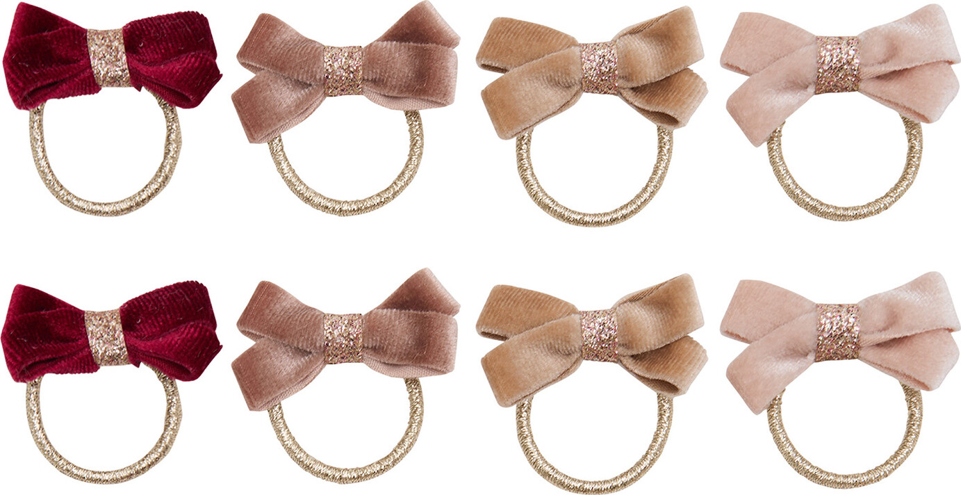 Mimi & Lula - 8 Hårelastikker - Glitter Velvet Bow