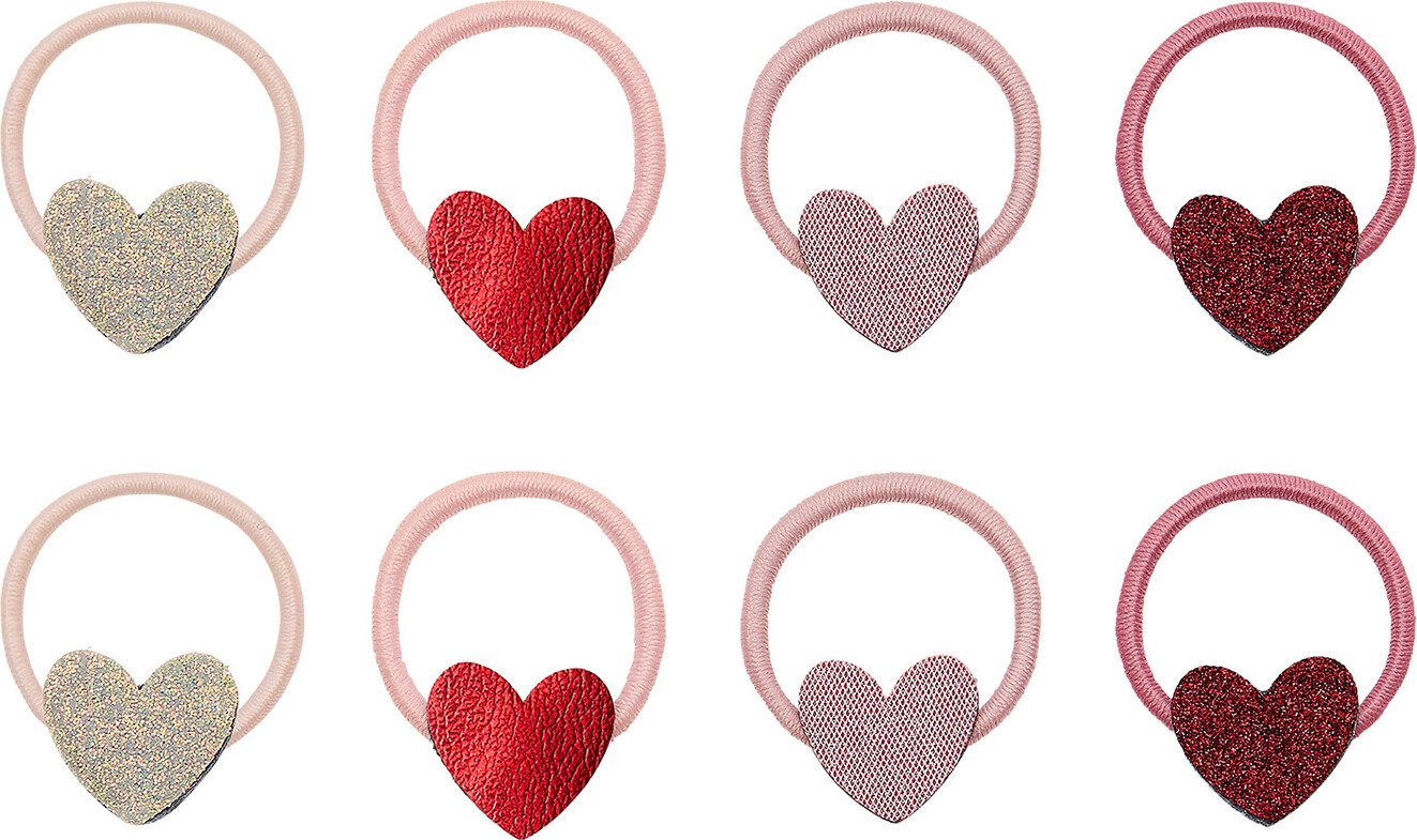 Mimi & Lula Hårelastikker - 8-pak - Mini Heart Valentines