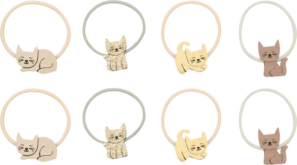 8 Hårelastikker Til Børn - Mini Kattekilling - Mimi & Lula