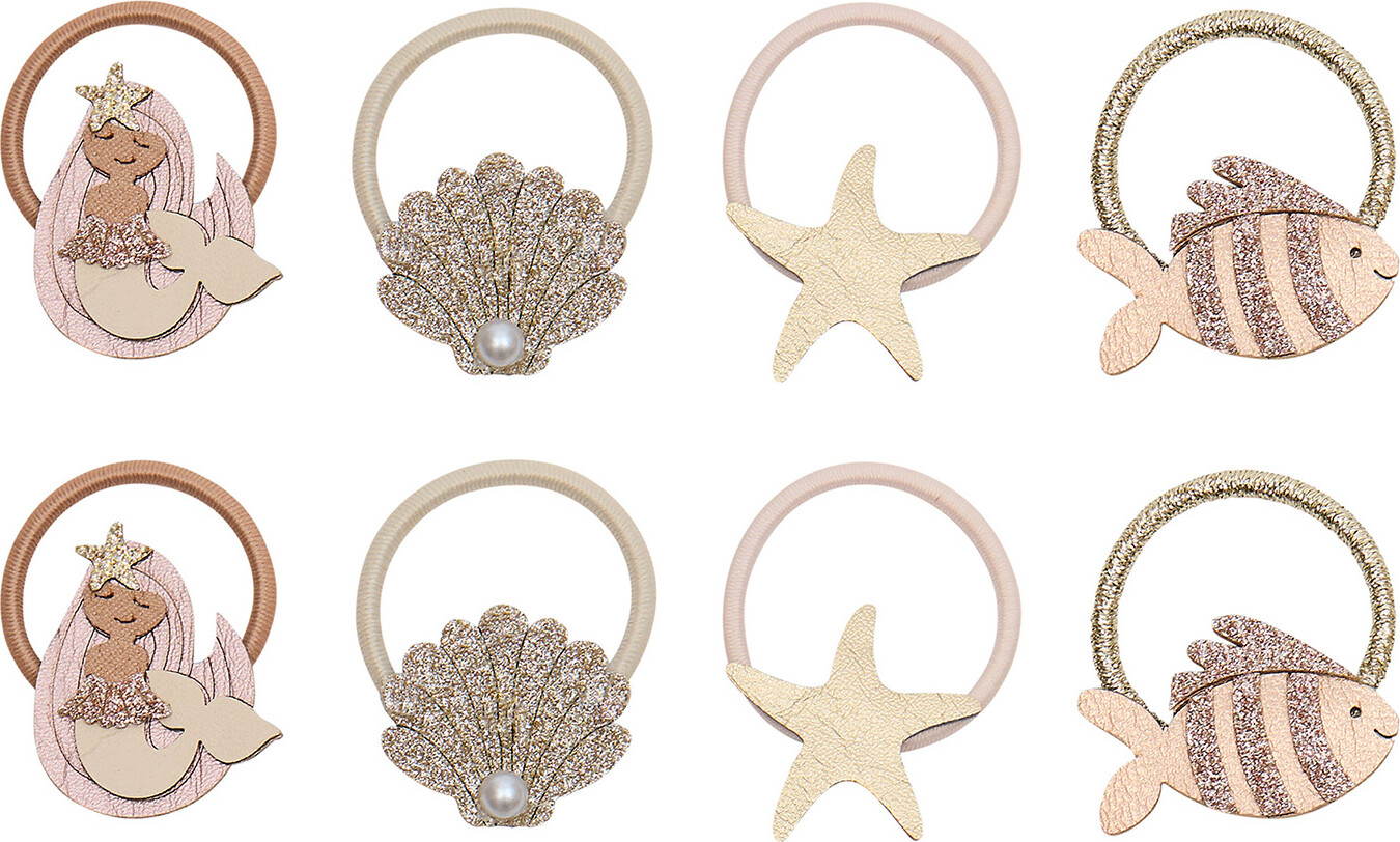 Mimi & Lula - 8 Hårelastikker - Mini Mermaid Oceal Pearl