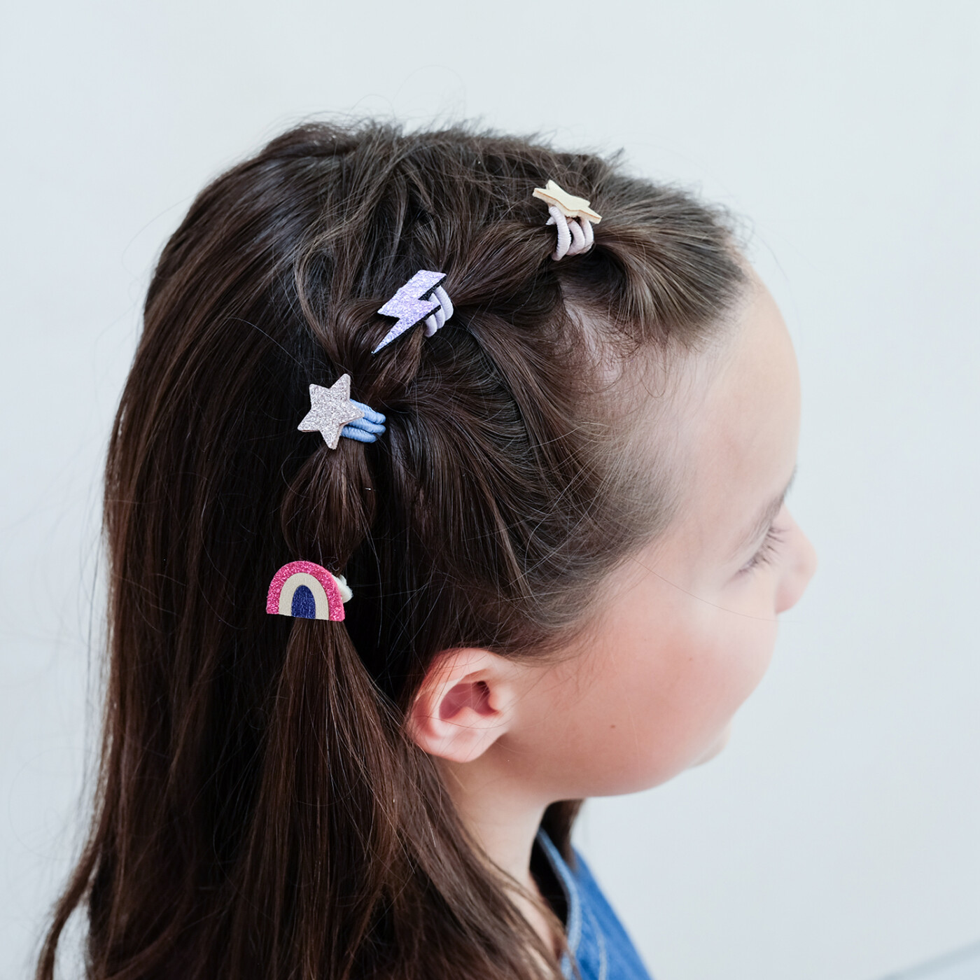 8 Hårelastikker Til Børn - Regnbue Dansende Dronning - Mimi & Lula