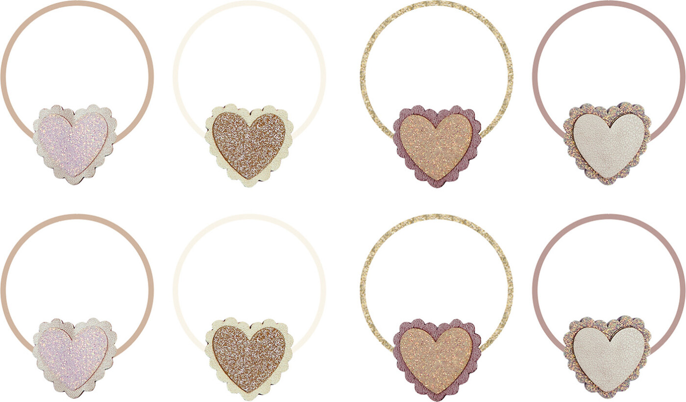 Mimi & Lula - 8 Hårelastikker - Scalloped Heart