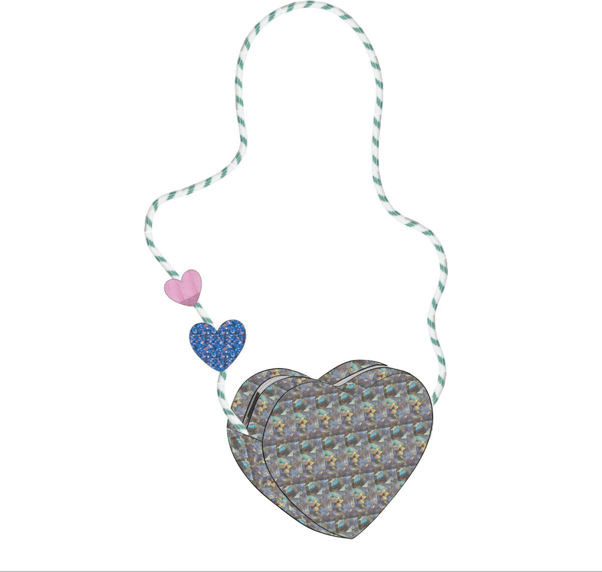 Skuldertaske Til Børn - Glimmer Hjerte Fortryllet - Mimi & Lula