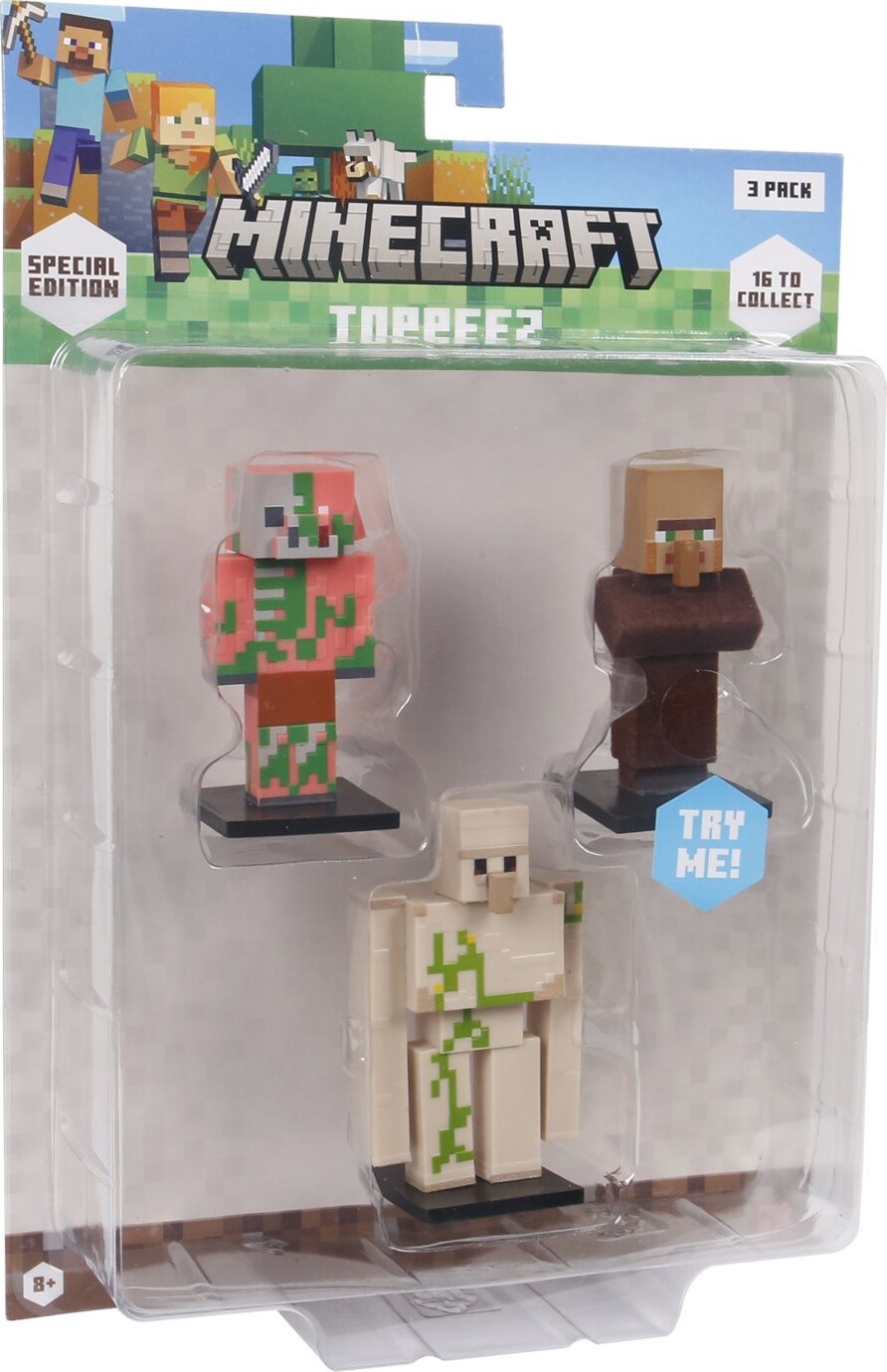 Minecraft - 3d Special Edition Figure 3 Pack Blister - Zombie Pigman, Villager & Iron Golem