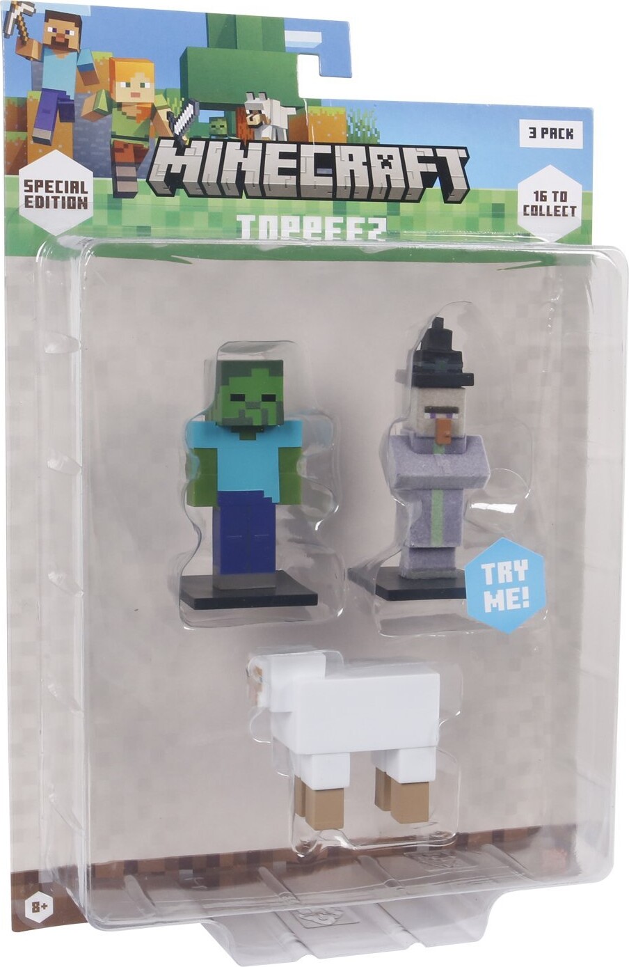 Minecraft - 3d Special Edition Figure 3 Pack Blister - Zombie, Witch & Sheep