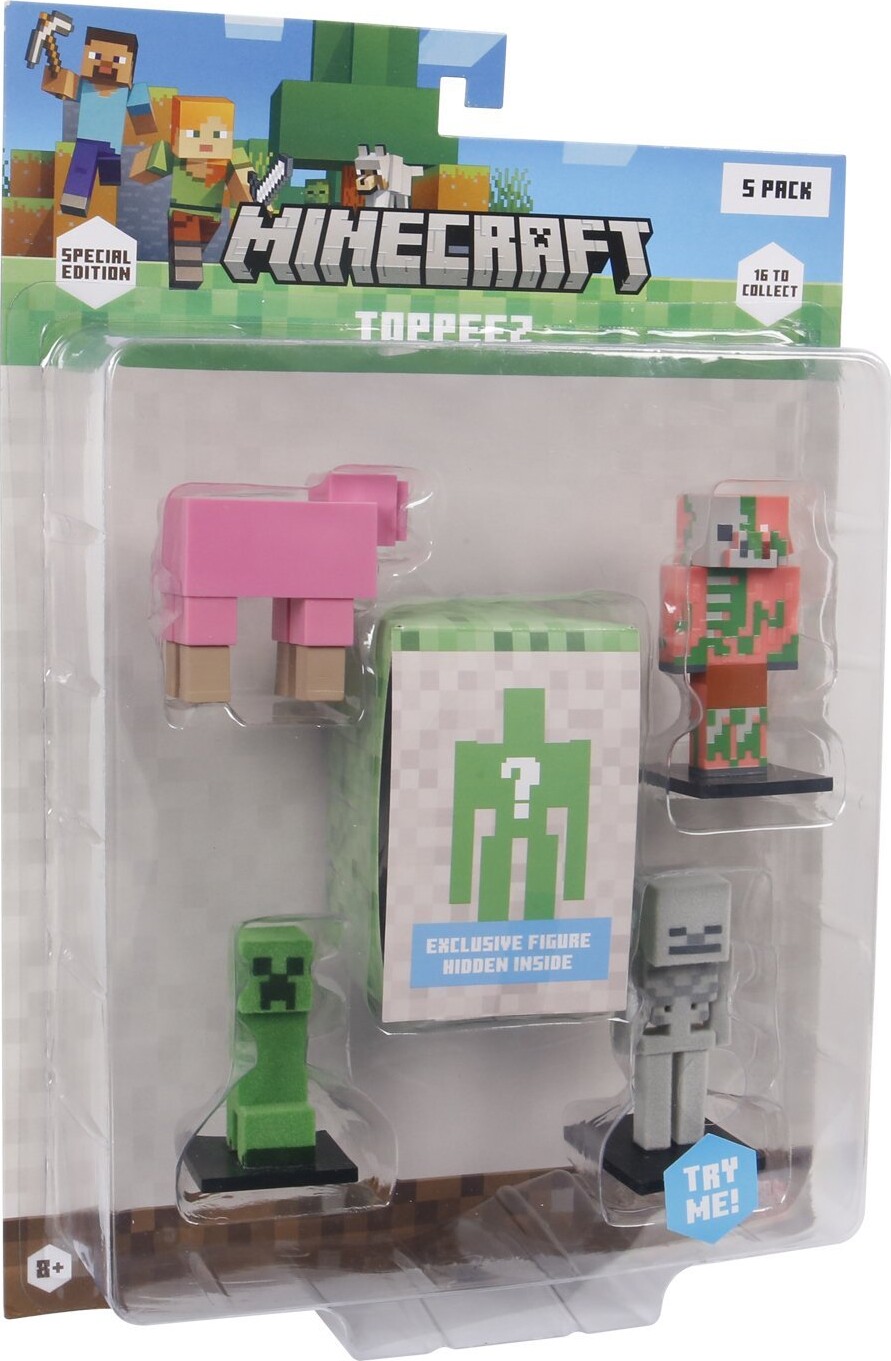 Minecraft - 3d Special Edition Figure 5 Pack Blister - Sheep, Creeper, Skeleton & Zombie Pigman