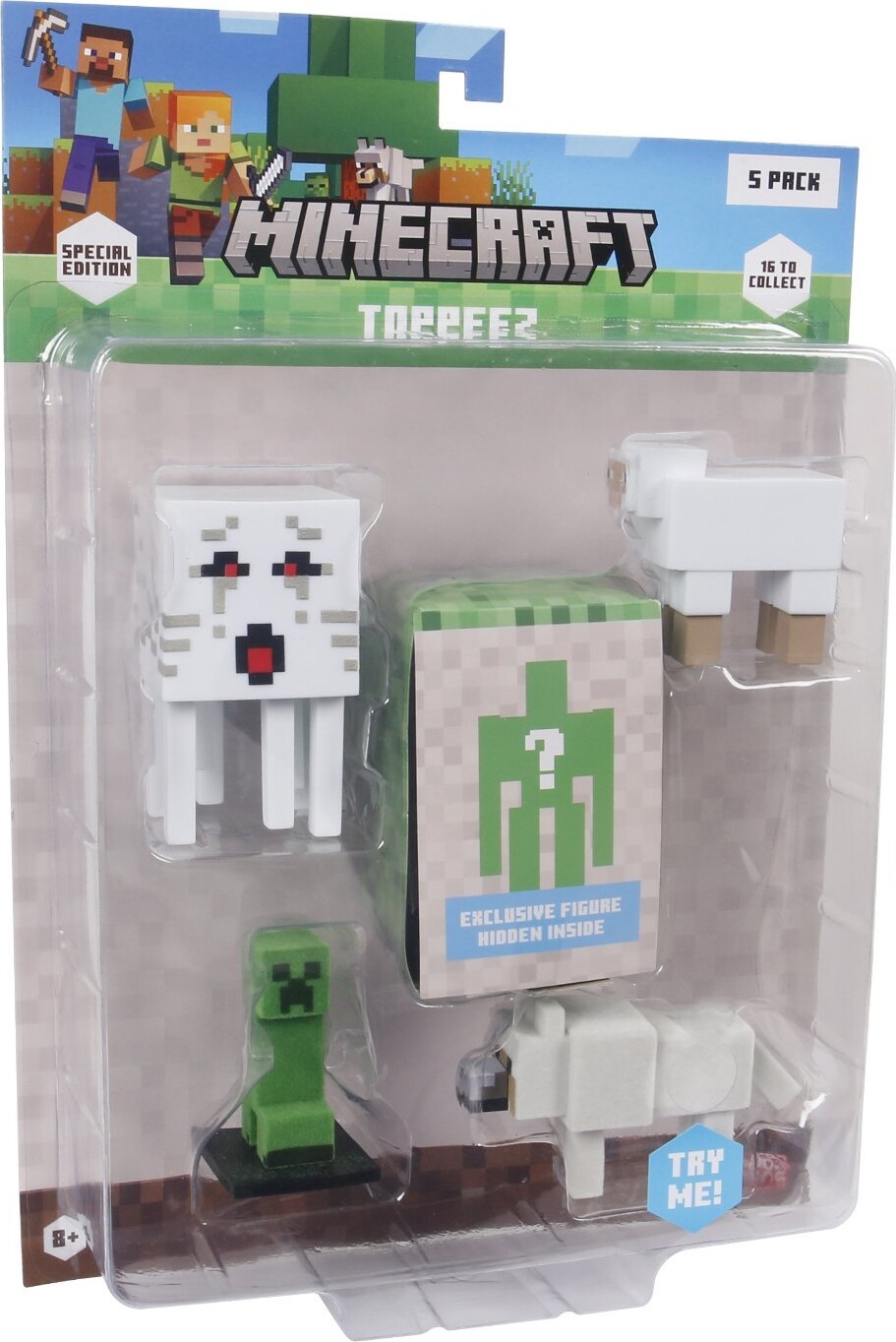Minecraft - 3d Special Edition Figure 5 Pack Blister - Sheep, Creeper, Wolf & Ghast