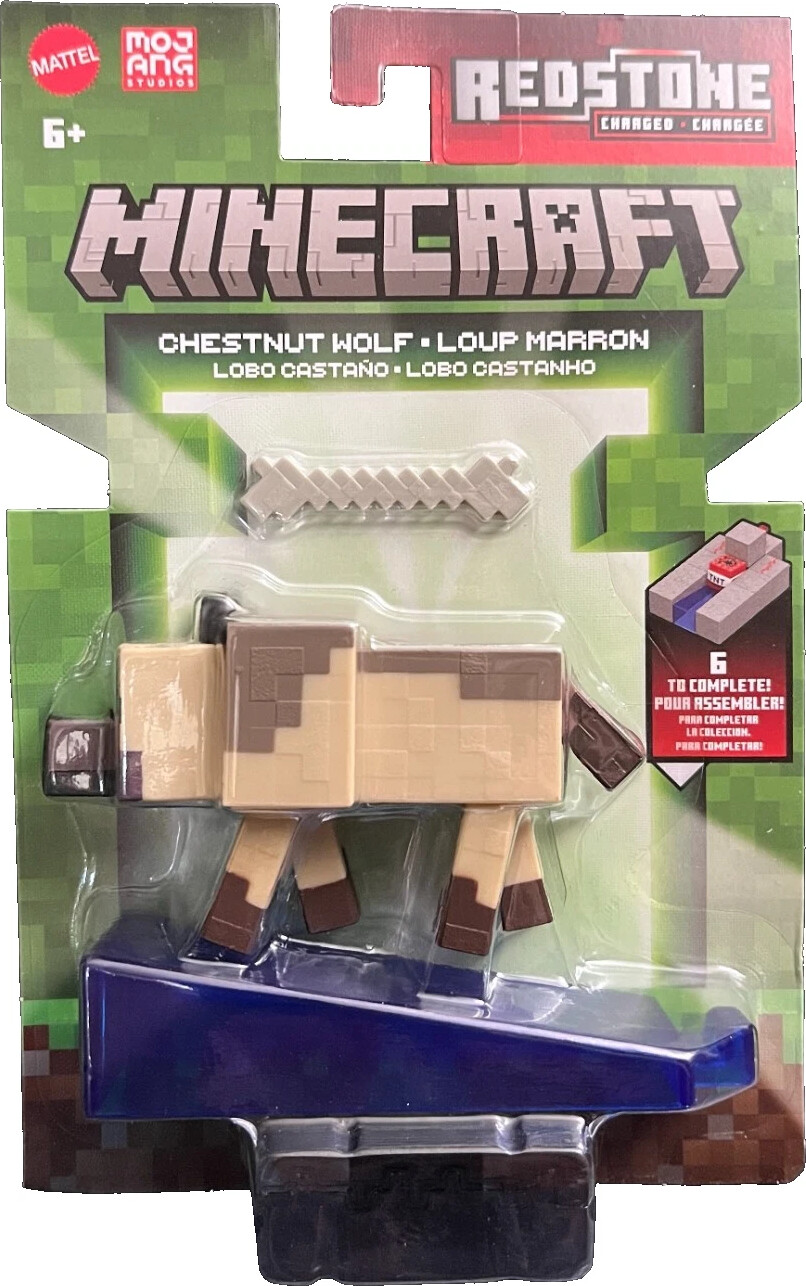 Minecraft - Chestnut Wolf - Biome Builds Figur - Kastanje Ulv - 8 Cm