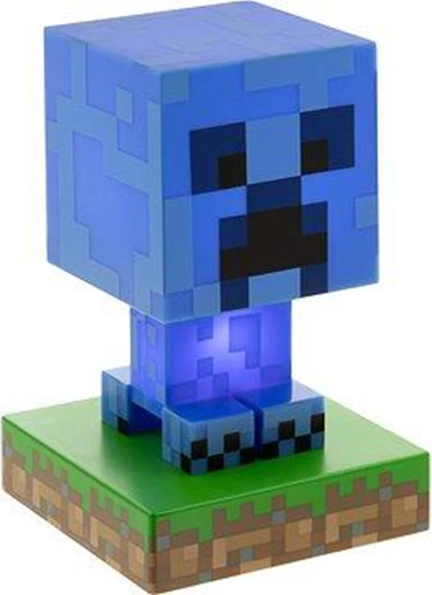 Minecraft - Creeper Lampe - Blå - 11 Cm