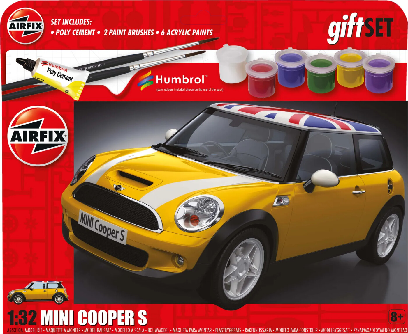 Airfix - Mini Cooper Bil Byggesæt Inkl. Maling - 1:32 - A55310a