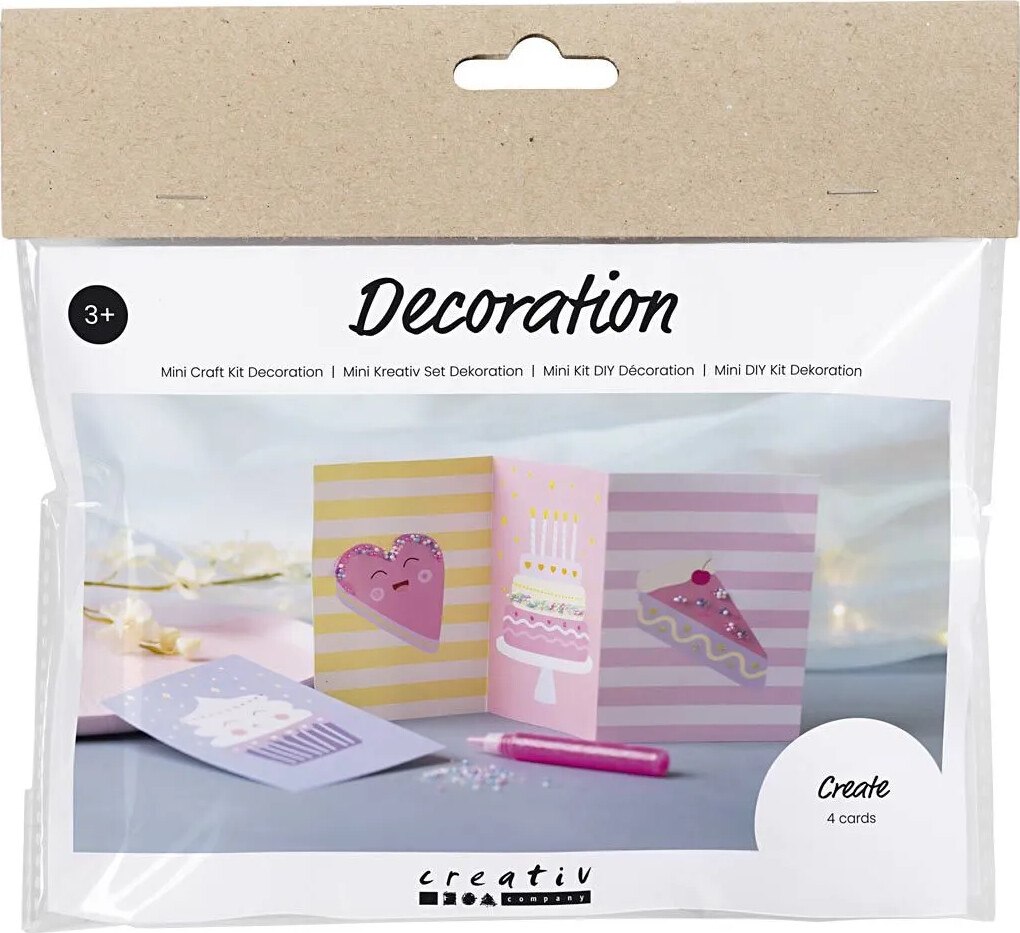 Mini Diy Kit Dekoration - Kager - Pastelgul - Pastellilla - Pastelpink