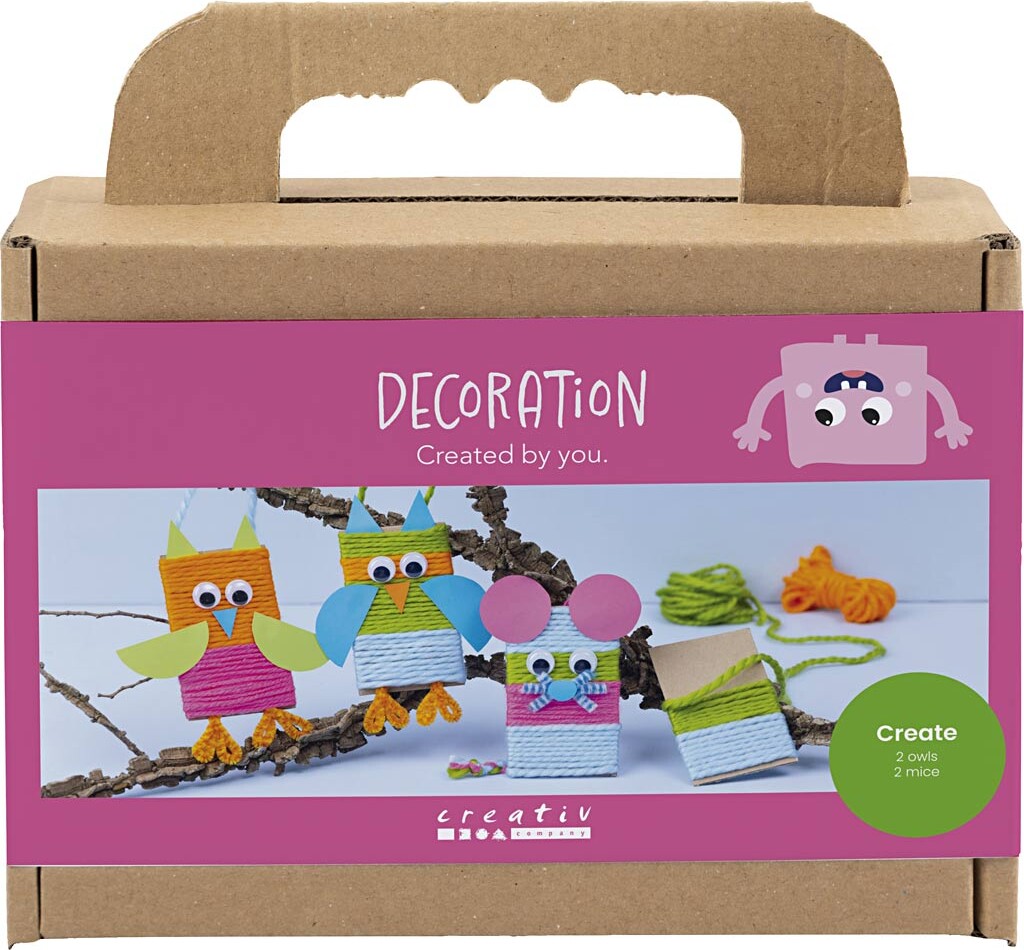 Mini Diy Kit Dekoration - Mus Og Ugler