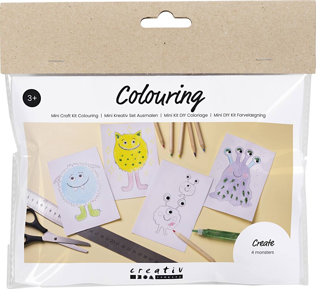Mini Diy Kit Farvelægning - Monster billede