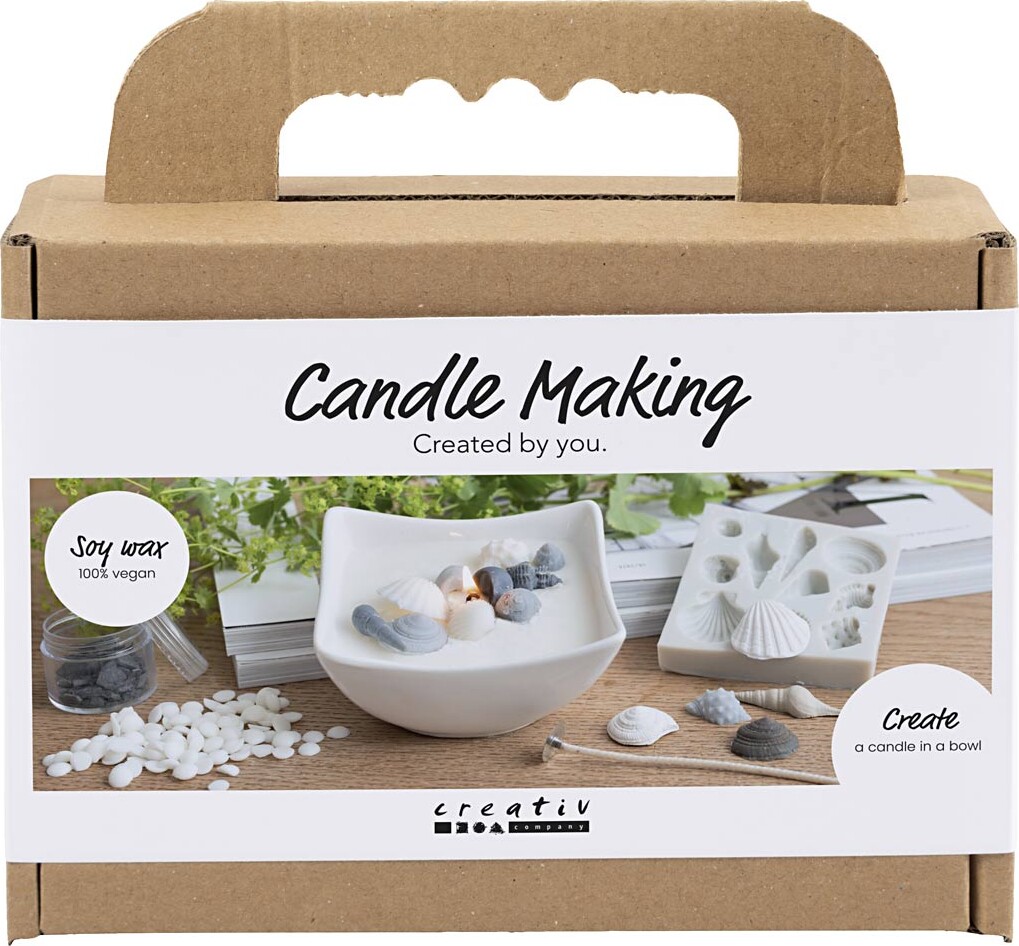 Mini Diy Kit Lysstøbning - Strandskaller - Grå - Off White