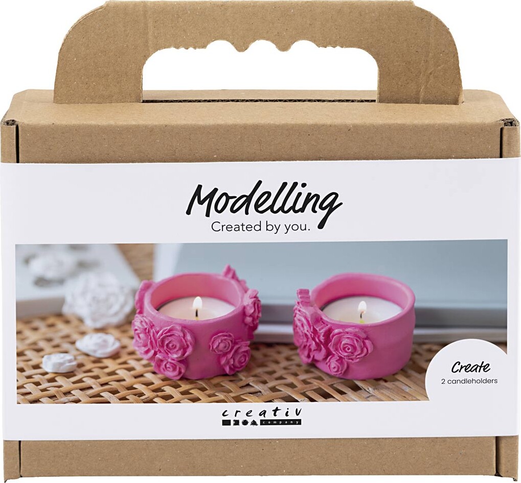 Mini Diy Kit Modellering - Fyrfadsstager - Pink
