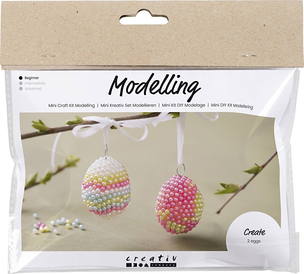 Mini Diy Kit Modellering - Perleæg - Pastelfarver billede