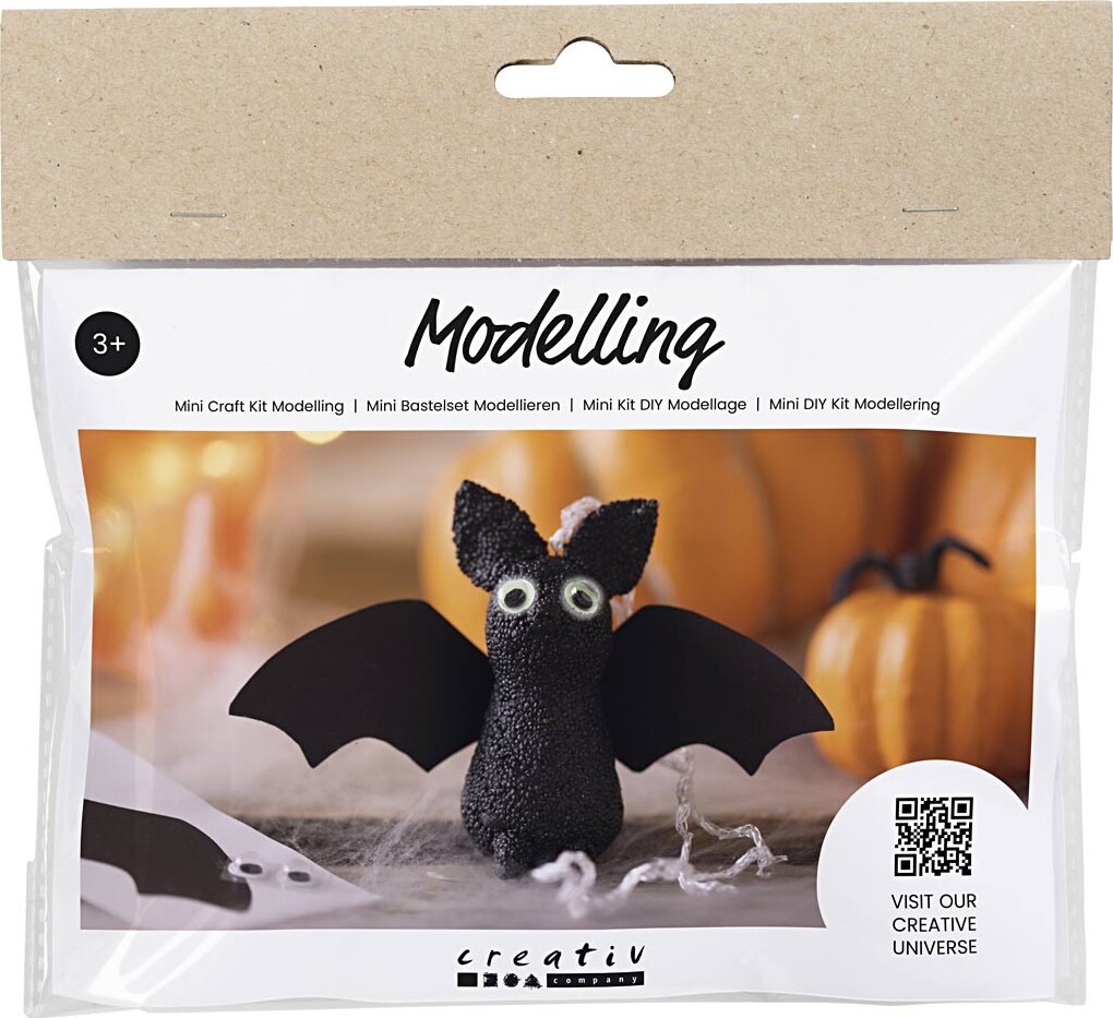 Foam Clay Figur - Mini Diy Kit - Modellering - Flagermus billede