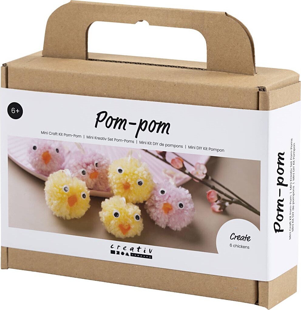 Mini Diy Kit Pompon - Kyllinger - Assorterede Farver billede