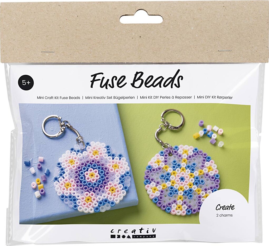 Mini Diy Kit Rørperler - Charms/taskepynt - Assorterede Farver - 1pk.