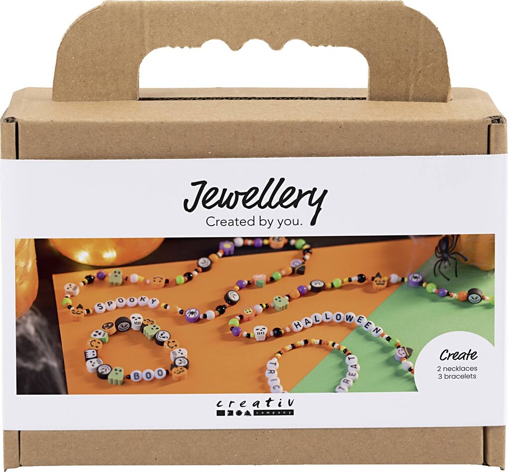 Mini Diy Kit Smykker - Halskæder Og Armbånd - Halloweenfarver