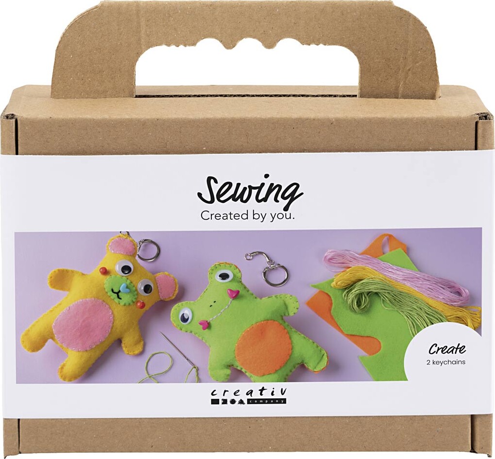 Mini Diy Kit Syning - Frø Og Bamse - Assorterede Farver